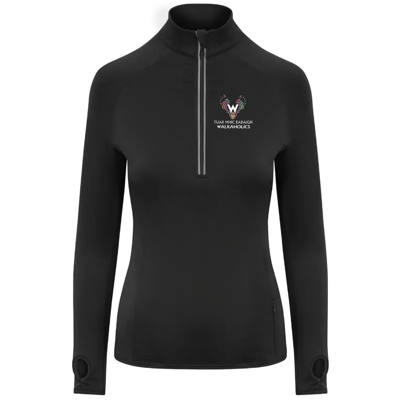 Ladies Walkaholics Cool Flex long half-zip top