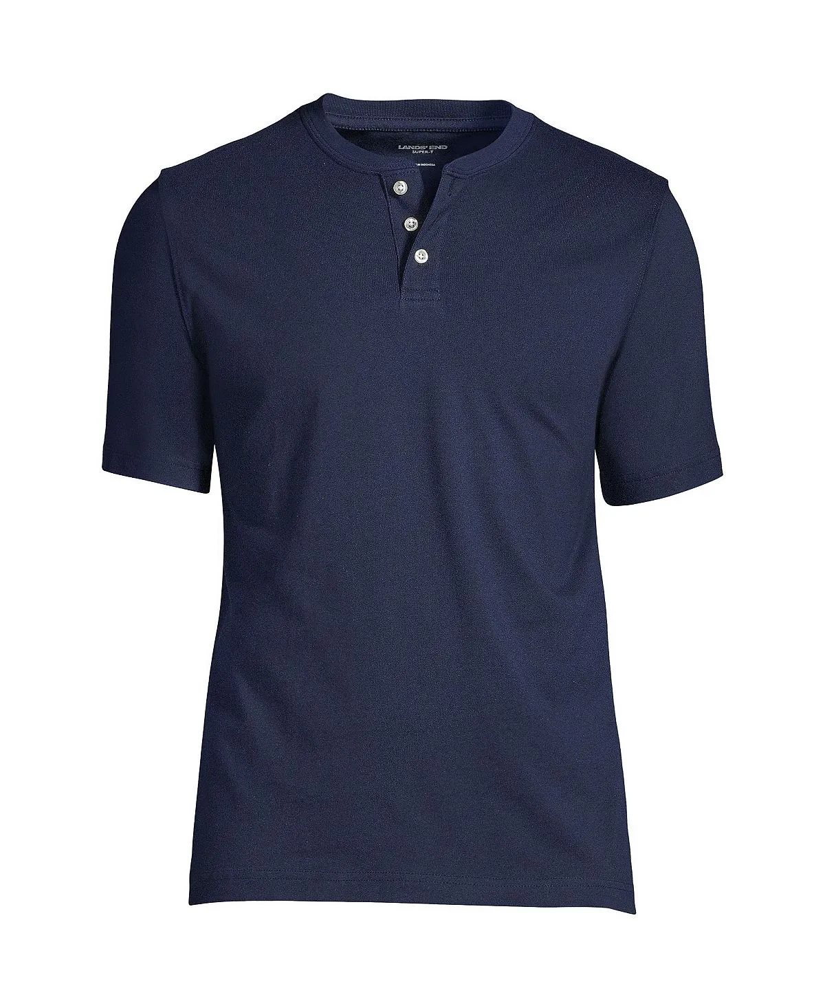 Lands' End Men's Henley Super-T Short Sleeve T-Shirt