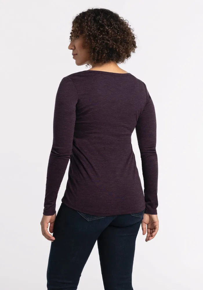 Layla V Neck Top - Deep Plum