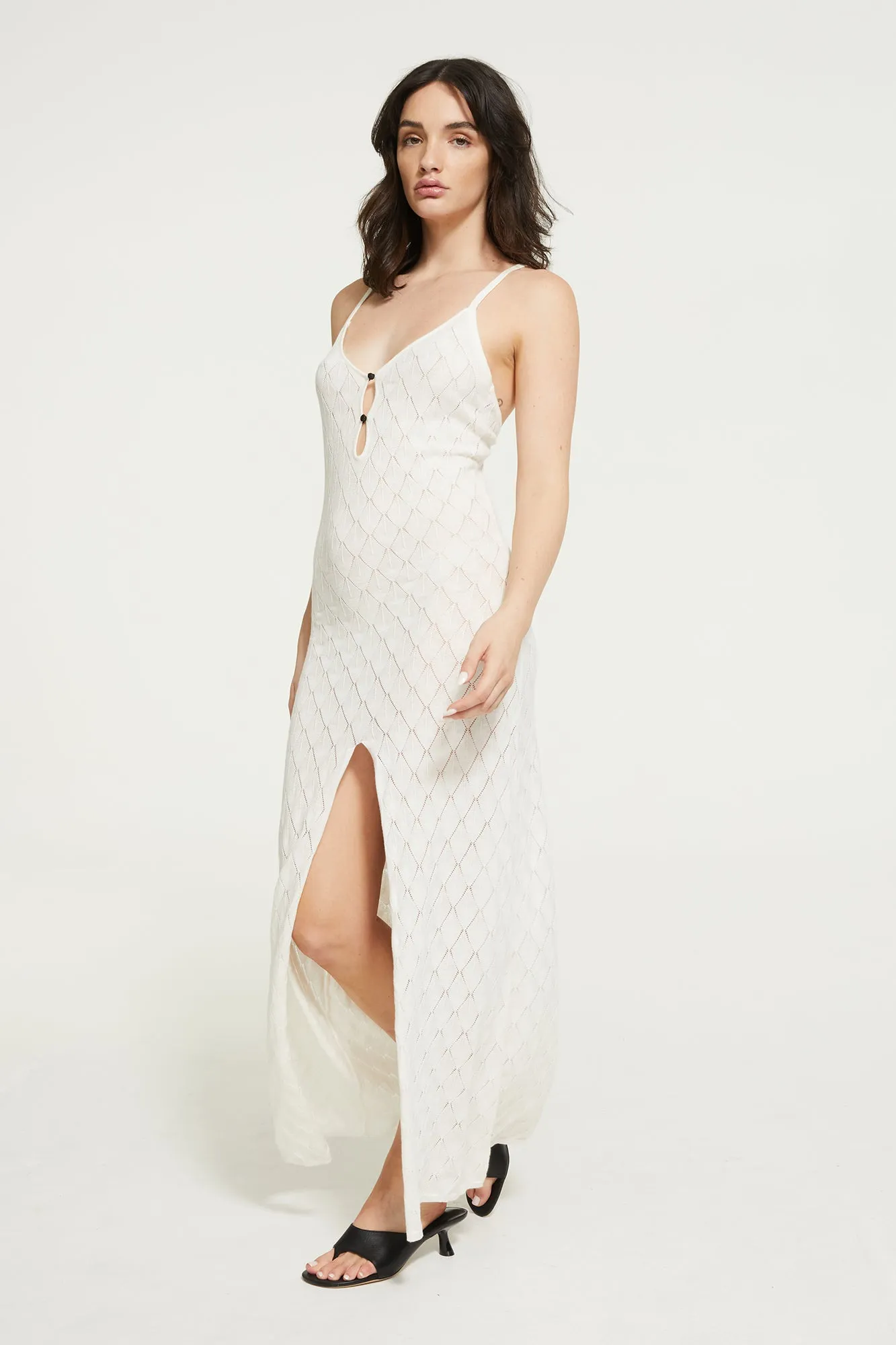 Leaf Knit Midi Dress