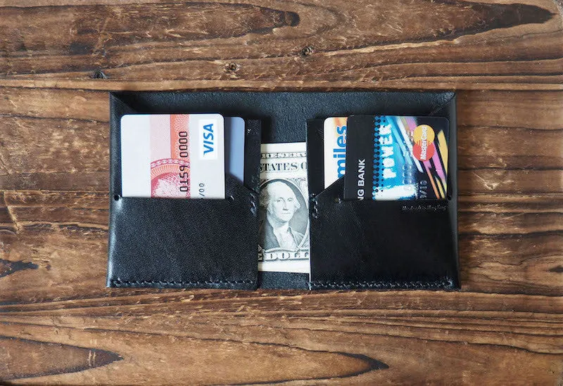 Leather Billfold Wallet #Black