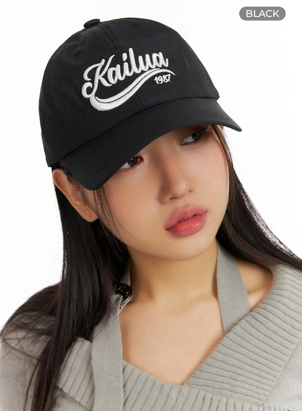 Lettering Embroidered Cap IF421