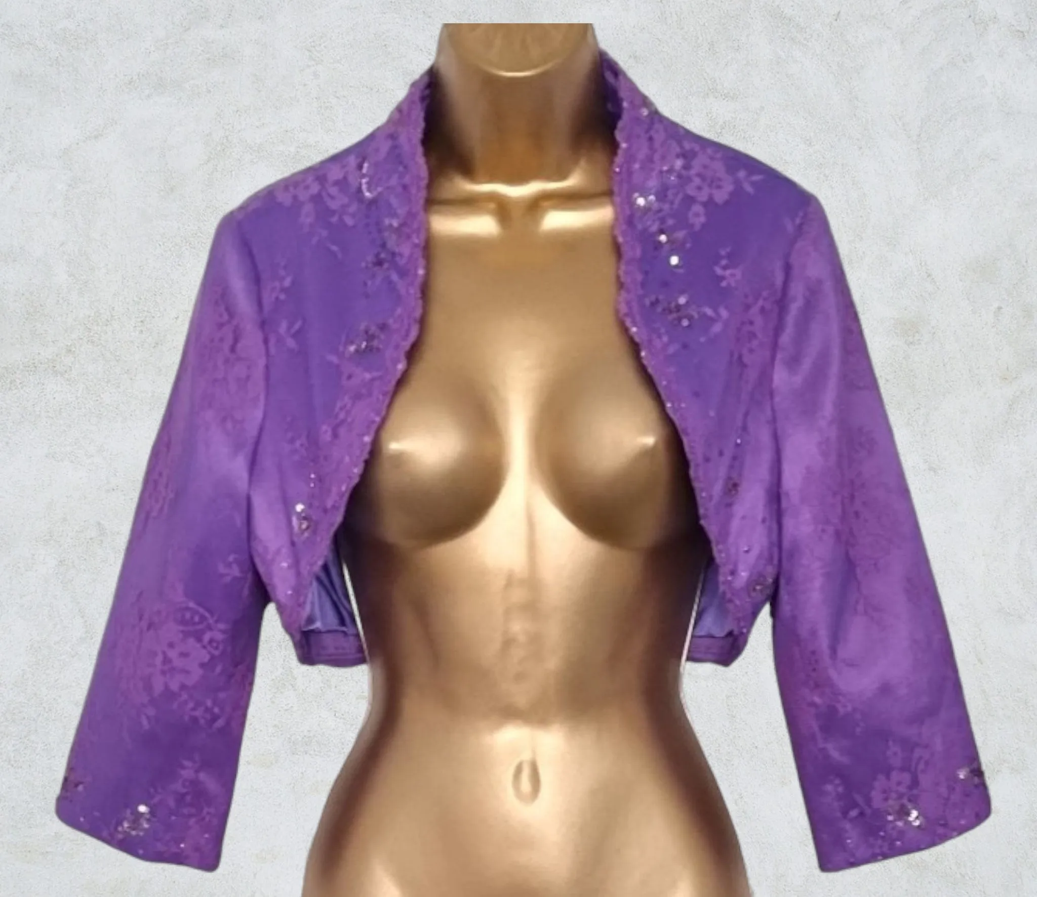 Libra Womens Lilac Embellished Dress & Bolero Jacket UK 12 US 8 EU 40 BNWT