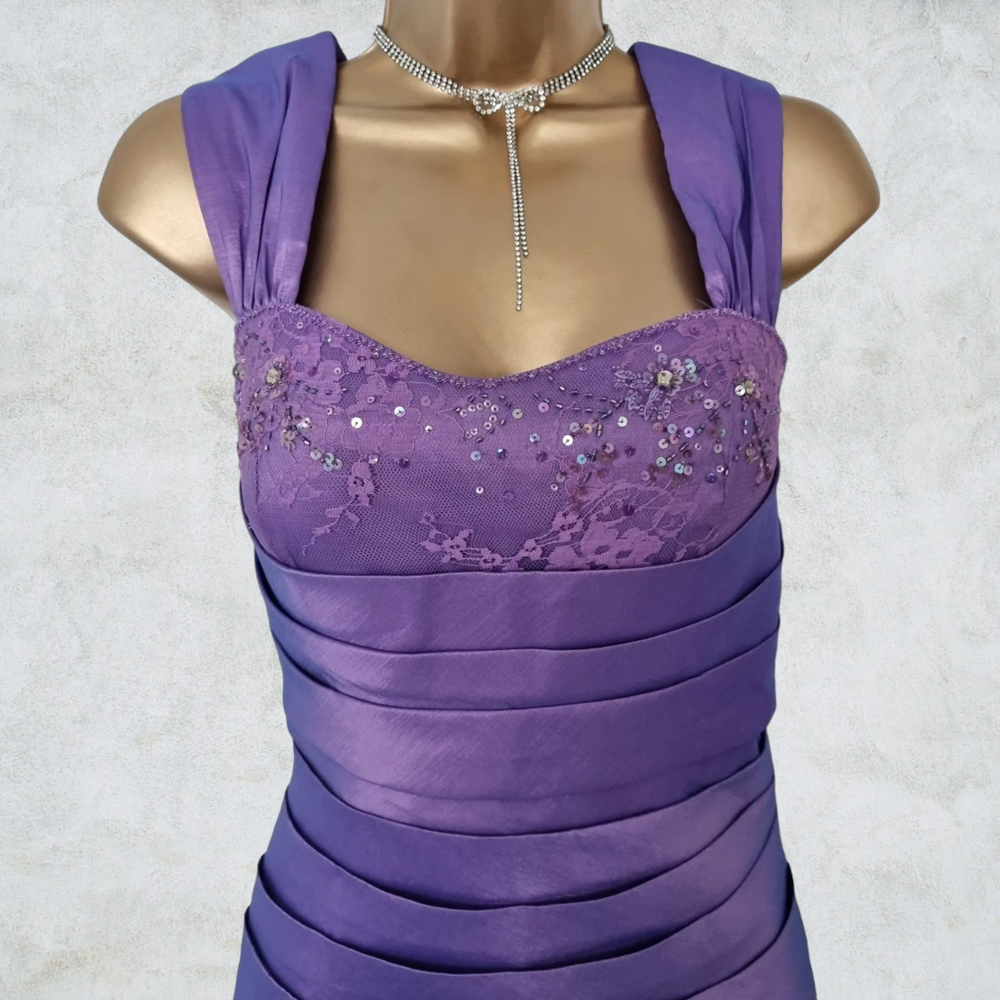 Libra Womens Lilac Embellished Dress & Bolero Jacket UK 12 US 8 EU 40 BNWT