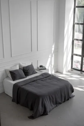 Linen bedding set in Charcoal by AmourLinen