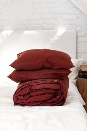 Linen bedding set in Terracotta by AmourLinen