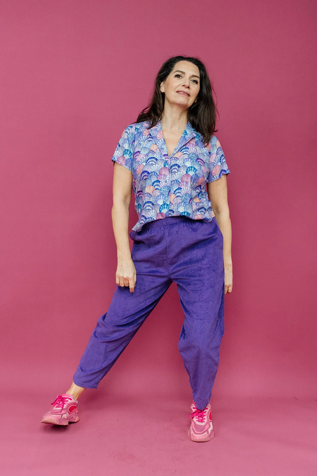 Linen Bowling Shirt in Blue Seashell