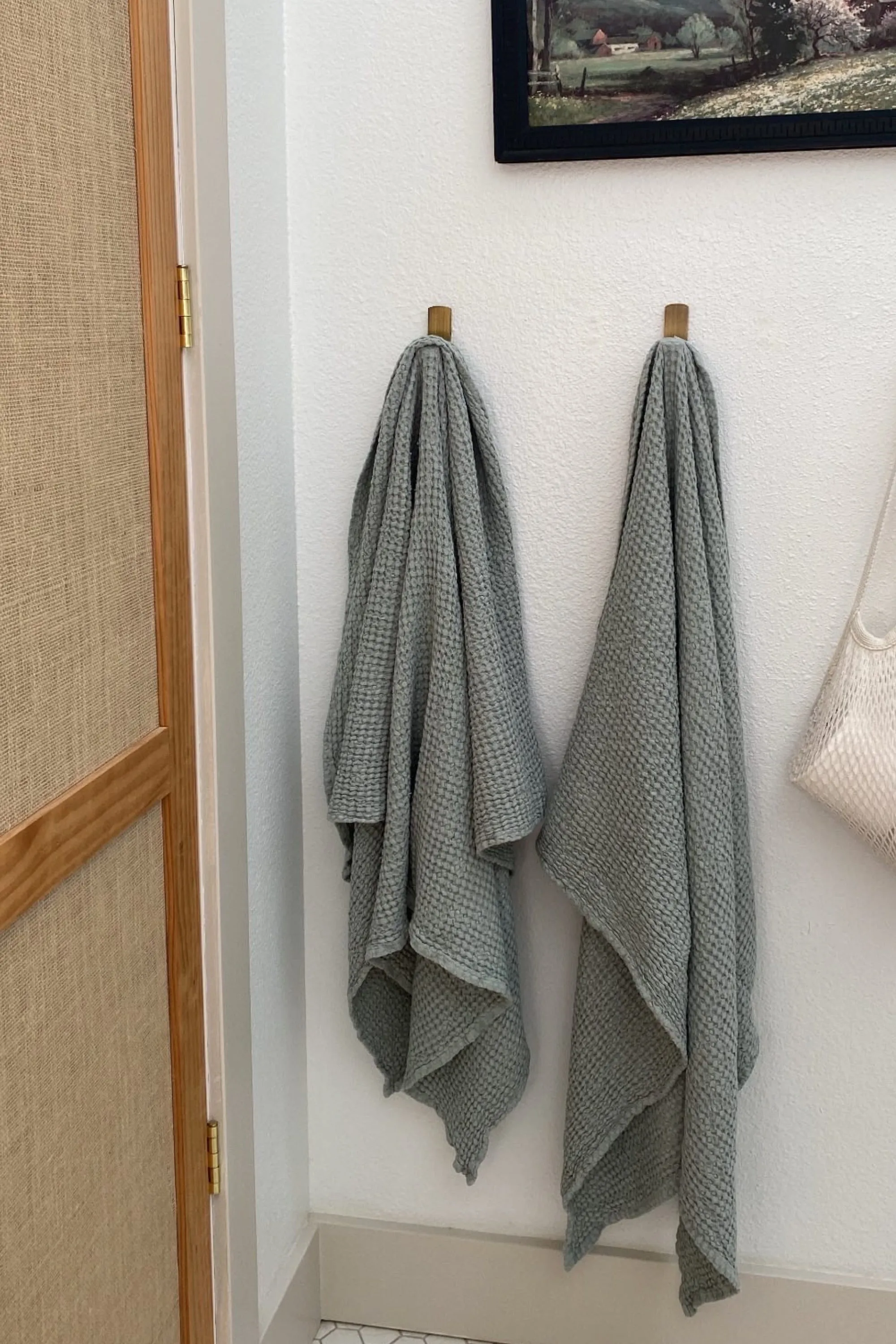 Linen waffle towel set by AmourLinen