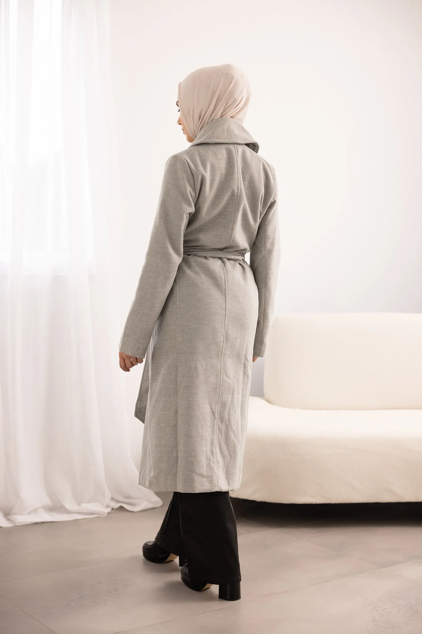 Long Felt Trench Coat