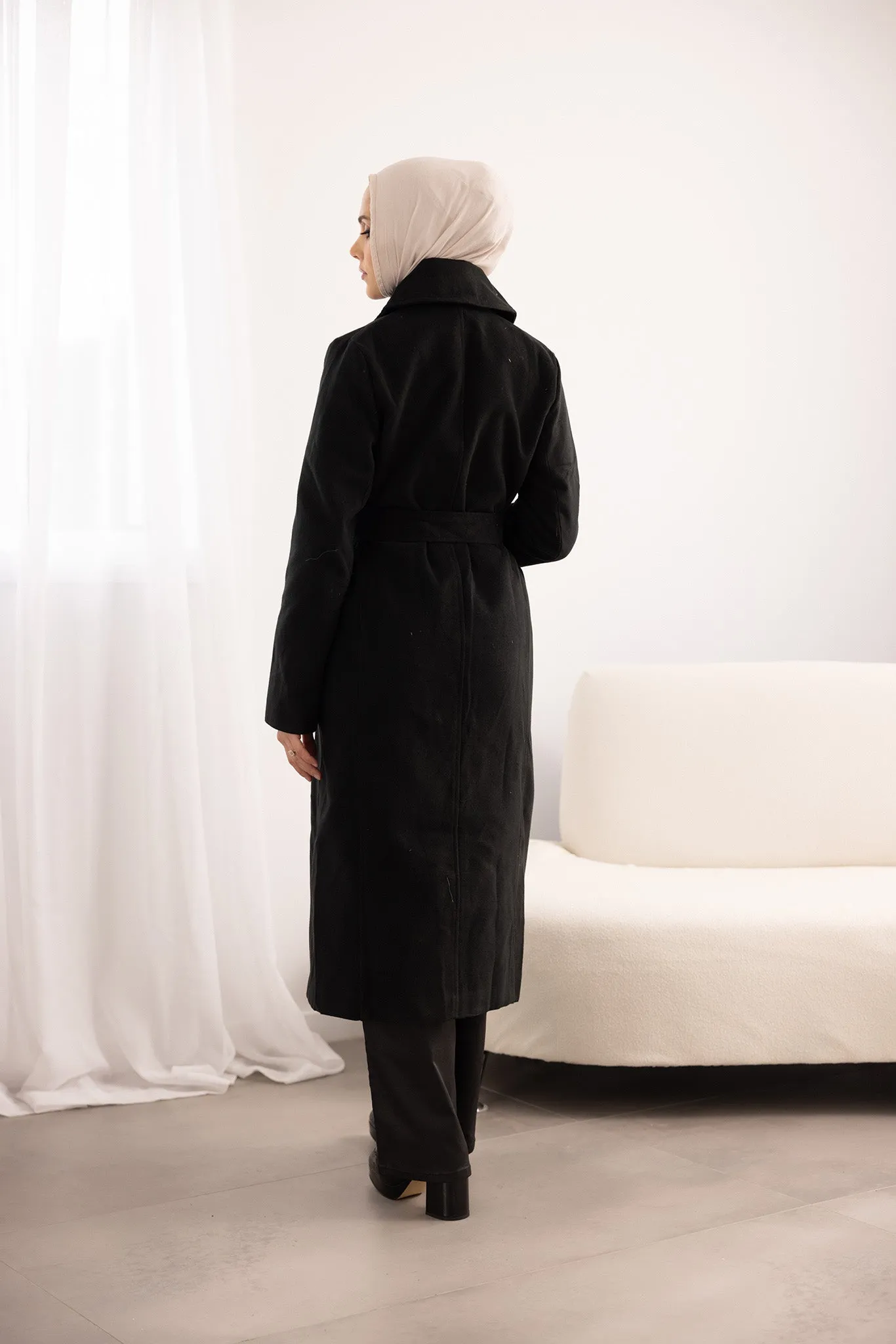 Long Felt Trench Coat