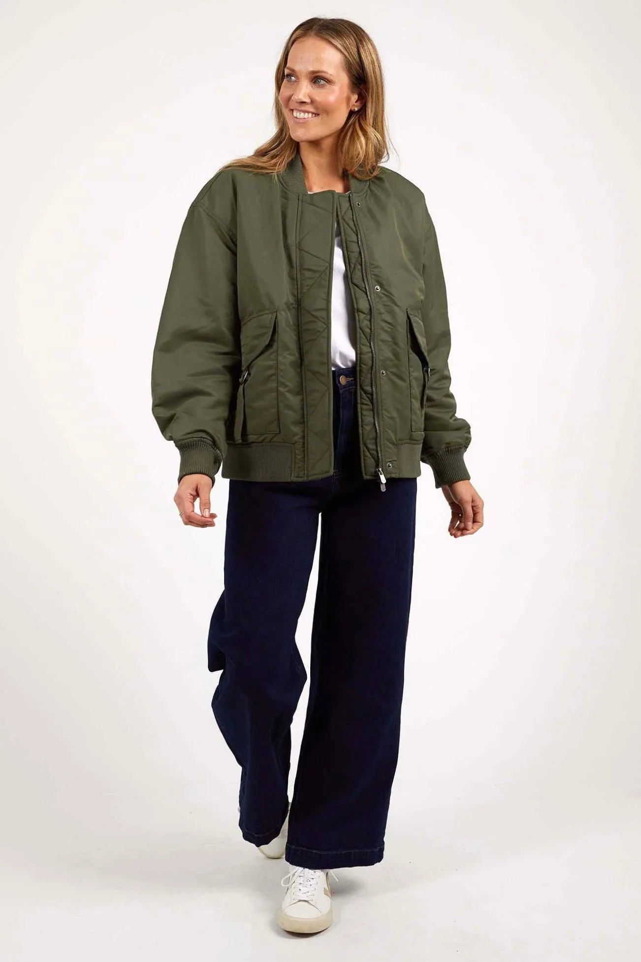 Lucille Khaki Bomber Jacket