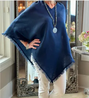 Luxury Rory Linen Poncho