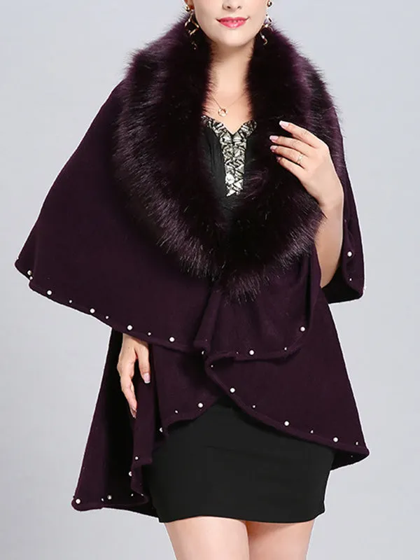 Malona Tail Neck Peplum Poncho Plus Size Cape Cardigan