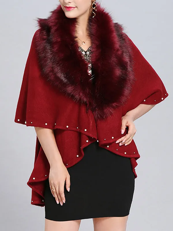 Malona Tail Neck Peplum Poncho Plus Size Cape Cardigan