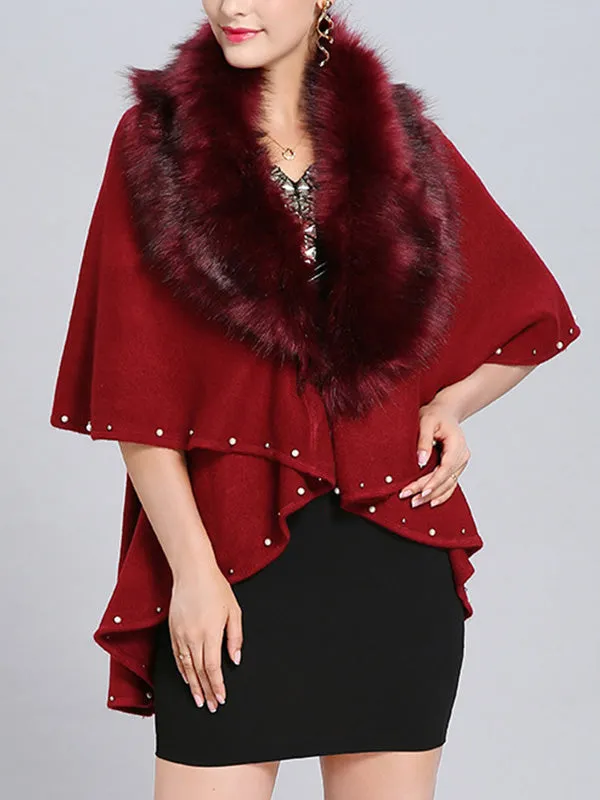 Malona Tail Neck Peplum Poncho Plus Size Cape Cardigan