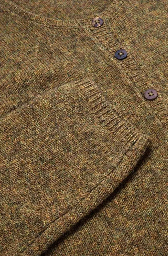 Mansted Zolanda Cardigan in Olive and Brown