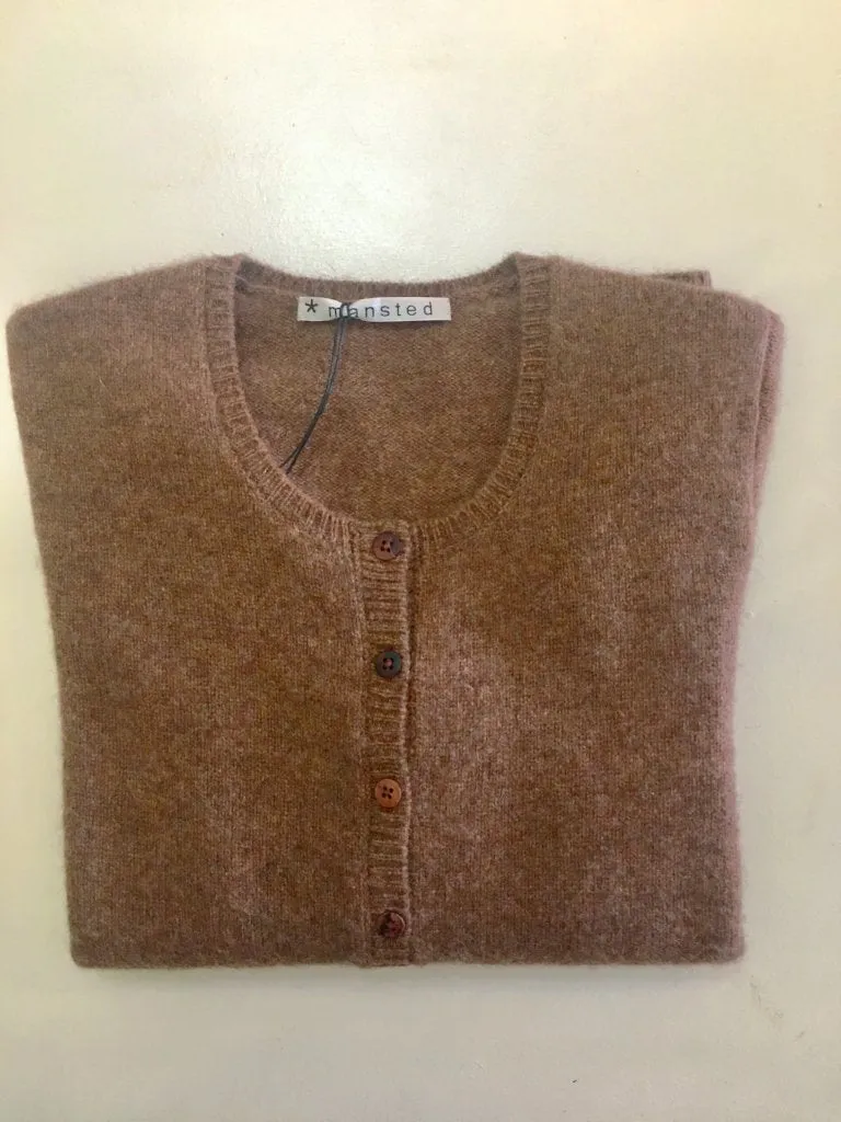 Mansted Zolanda Cardigan in Olive and Brown