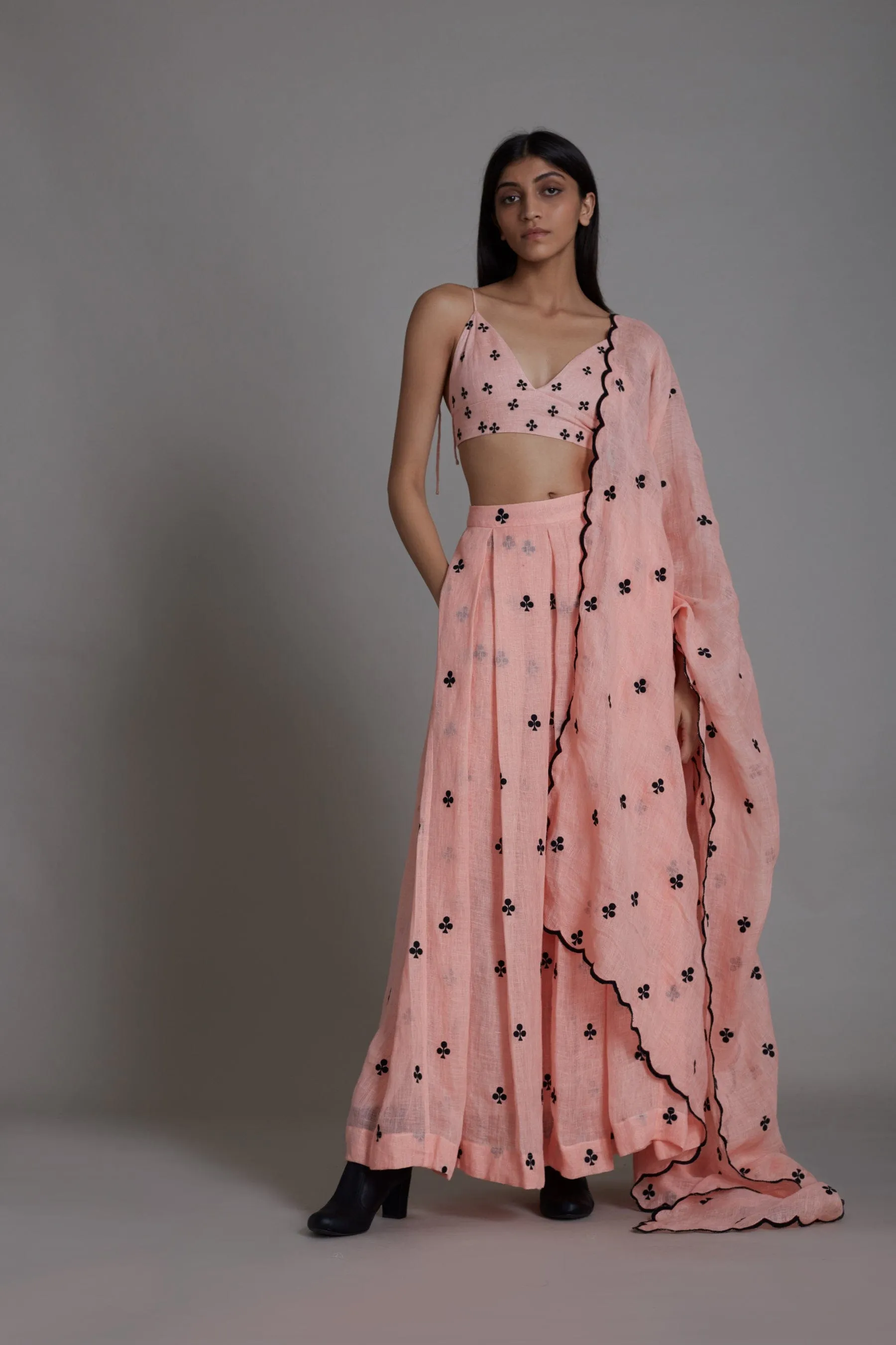 Mati Club Counter Lehenga Set-Pink (3 PCS)