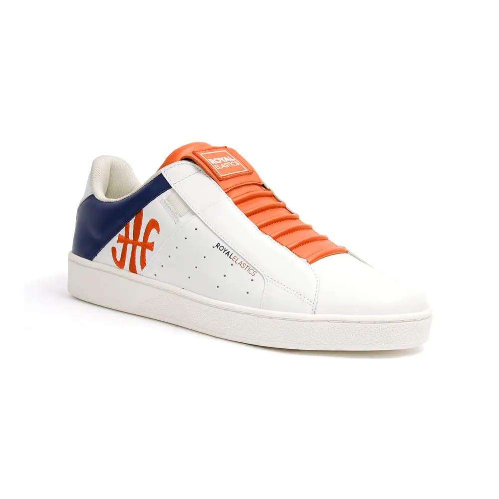 Men's Icon Genesis Spotlight White Blue Orange Leather Sneakers 01993-015