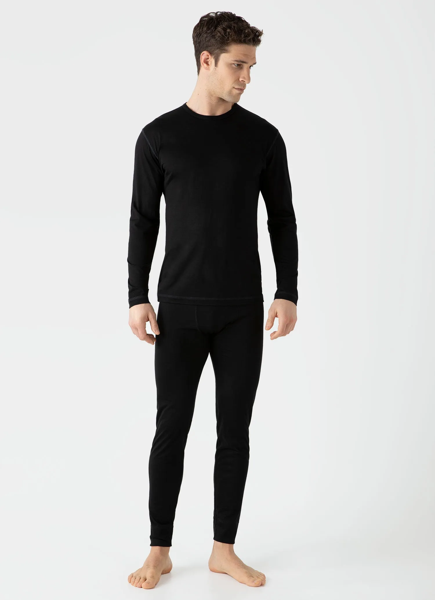 Men's Merino Long John Base Layer in Black