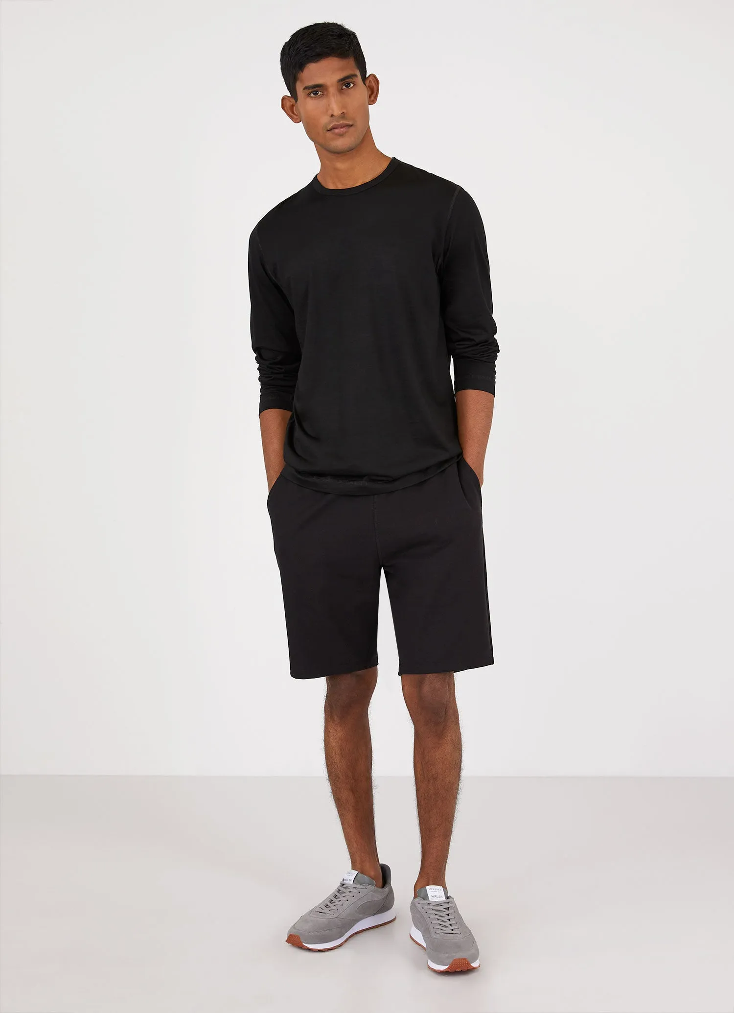 Men's Merino Long Sleeve Base Layer in Black