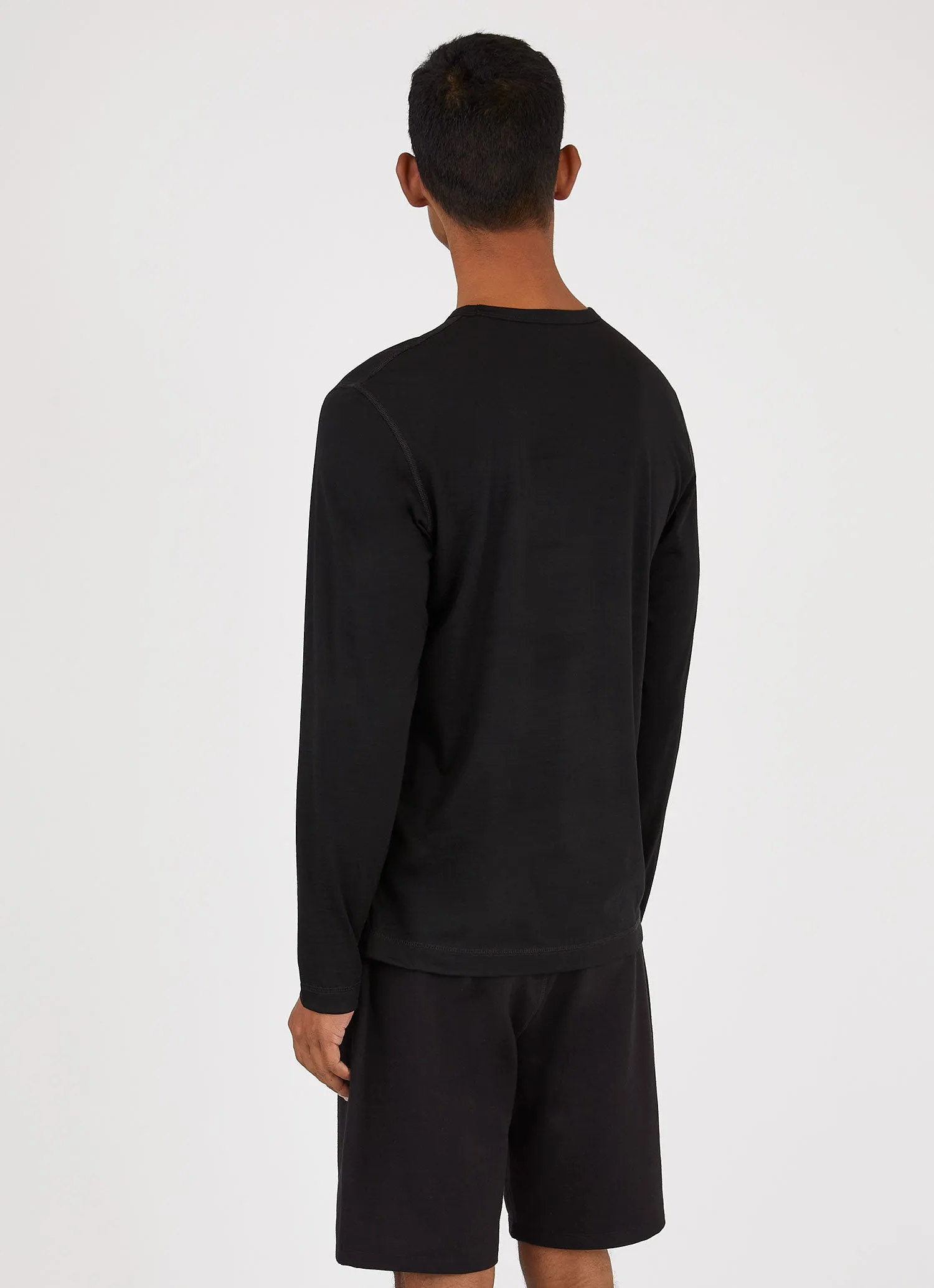 Men's Merino Long Sleeve Base Layer in Black