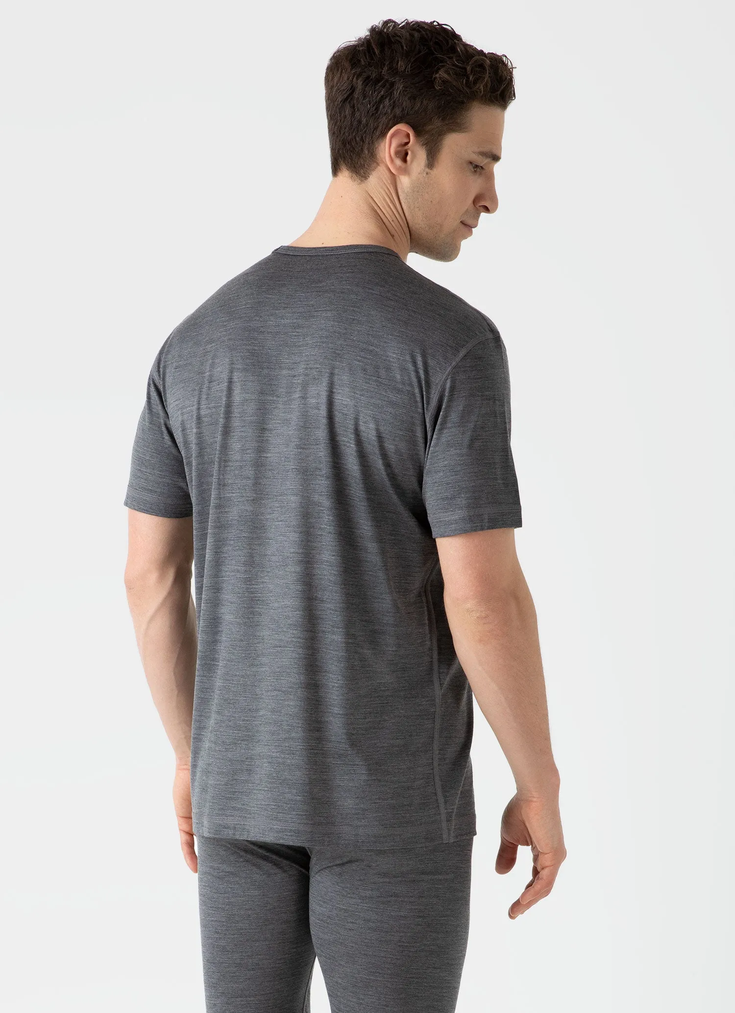 Men's Merino Long Sleeve Base Layer in Grey Melange