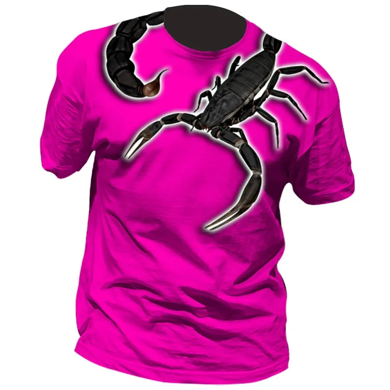 Men's T-shirts Classic Animal Scorpion 3D Printed T Shirt Summer Short-Sleeved Hip-Hop T-shirt Streetwear Unisex