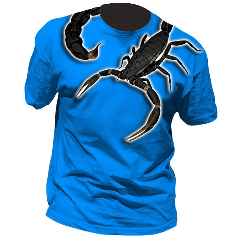 Men's T-shirts Classic Animal Scorpion 3D Printed T Shirt Summer Short-Sleeved Hip-Hop T-shirt Streetwear Unisex