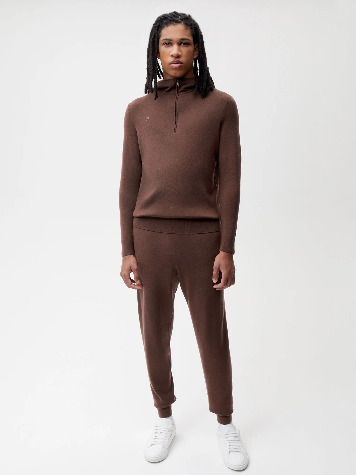 Merino Wool Track Pants—chestnut brown