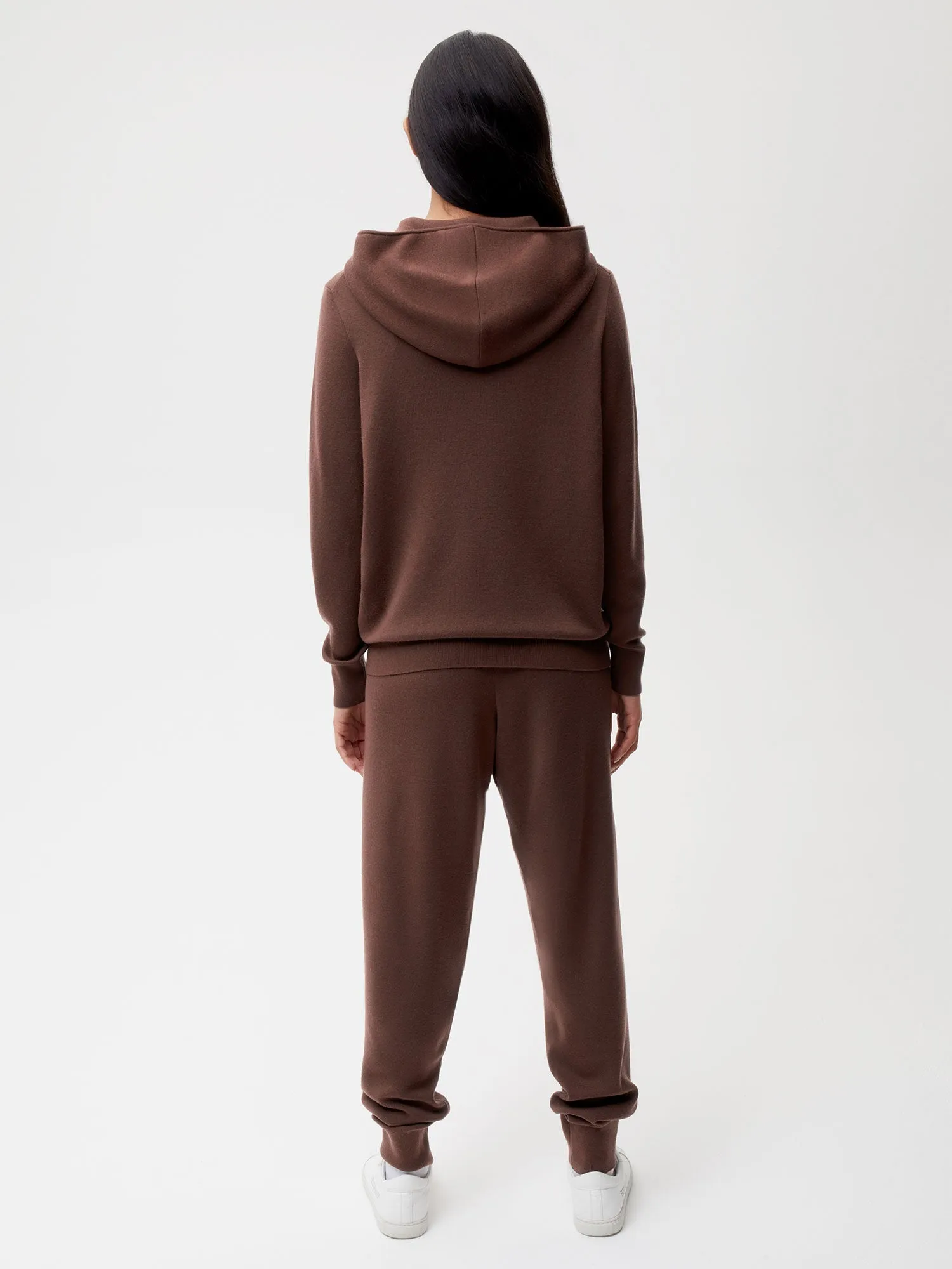 Merino Wool Track Pants—chestnut brown