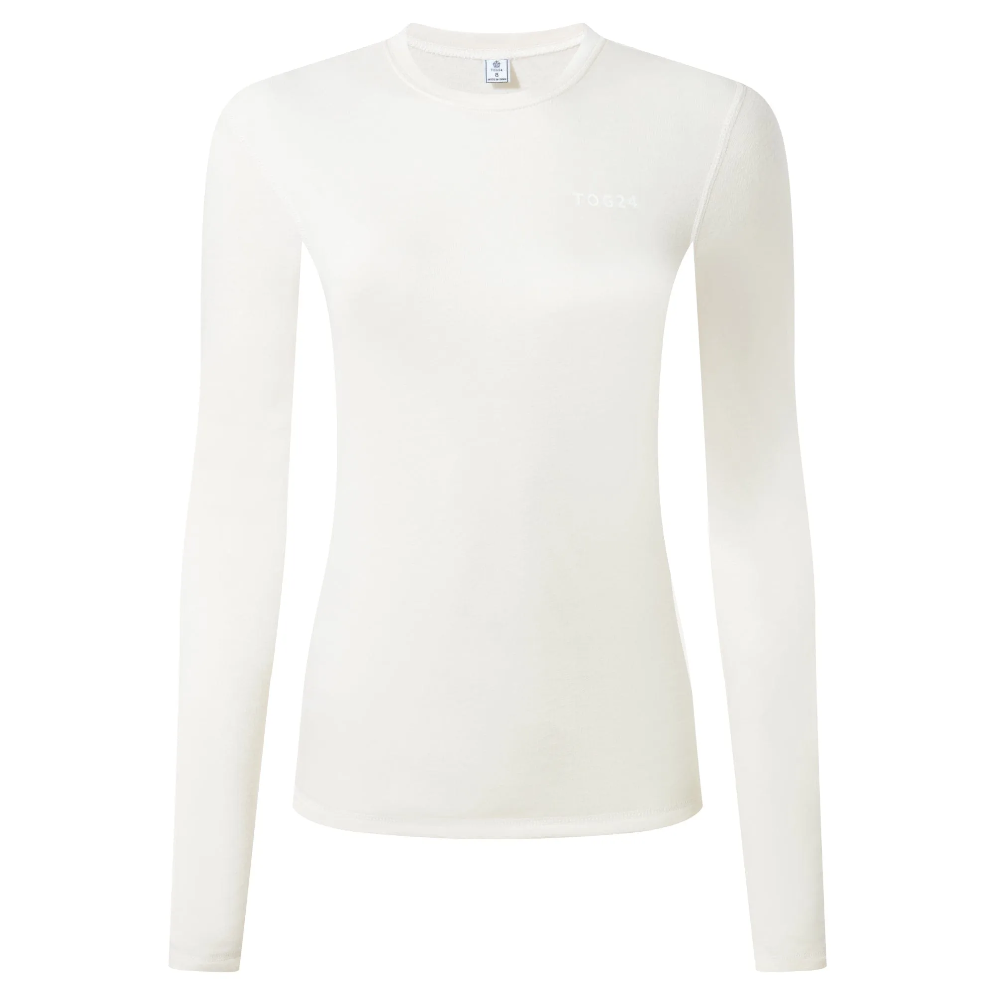 Meru Womens Cashmere Touch Base Layer Crew Neck - Off White