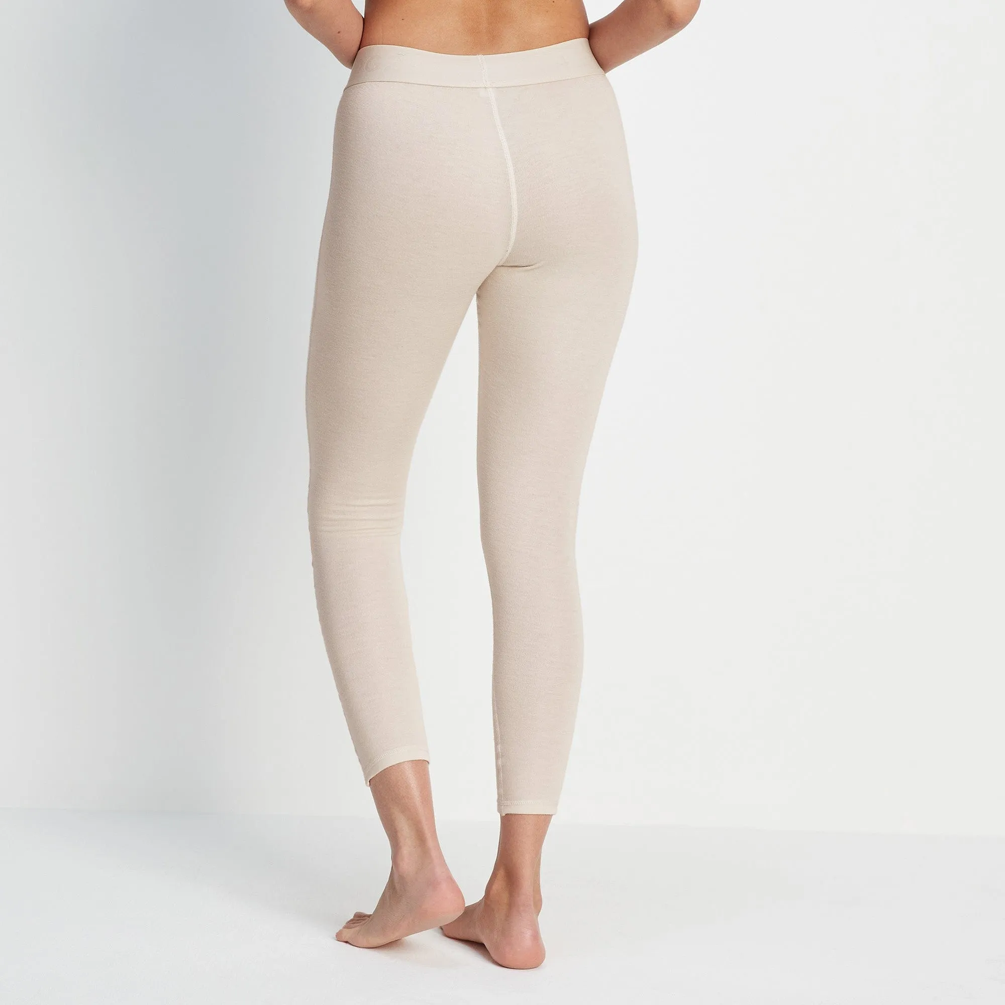 Meru Womens Cashmere Touch Base Layer Leggings - Off White