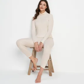 Meru Womens Cashmere Touch Base Layer Roll Neck - Off White