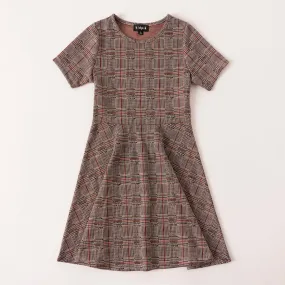 Metallic Glen Plaid Dress