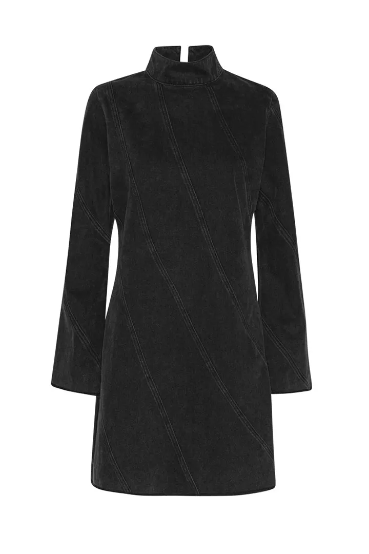 Mette Denim Dress - Black