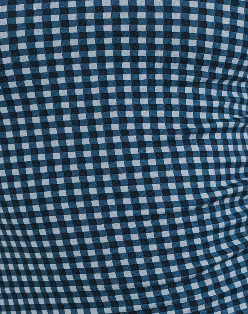 Monsela Top in Mini Gingham Dark Blue