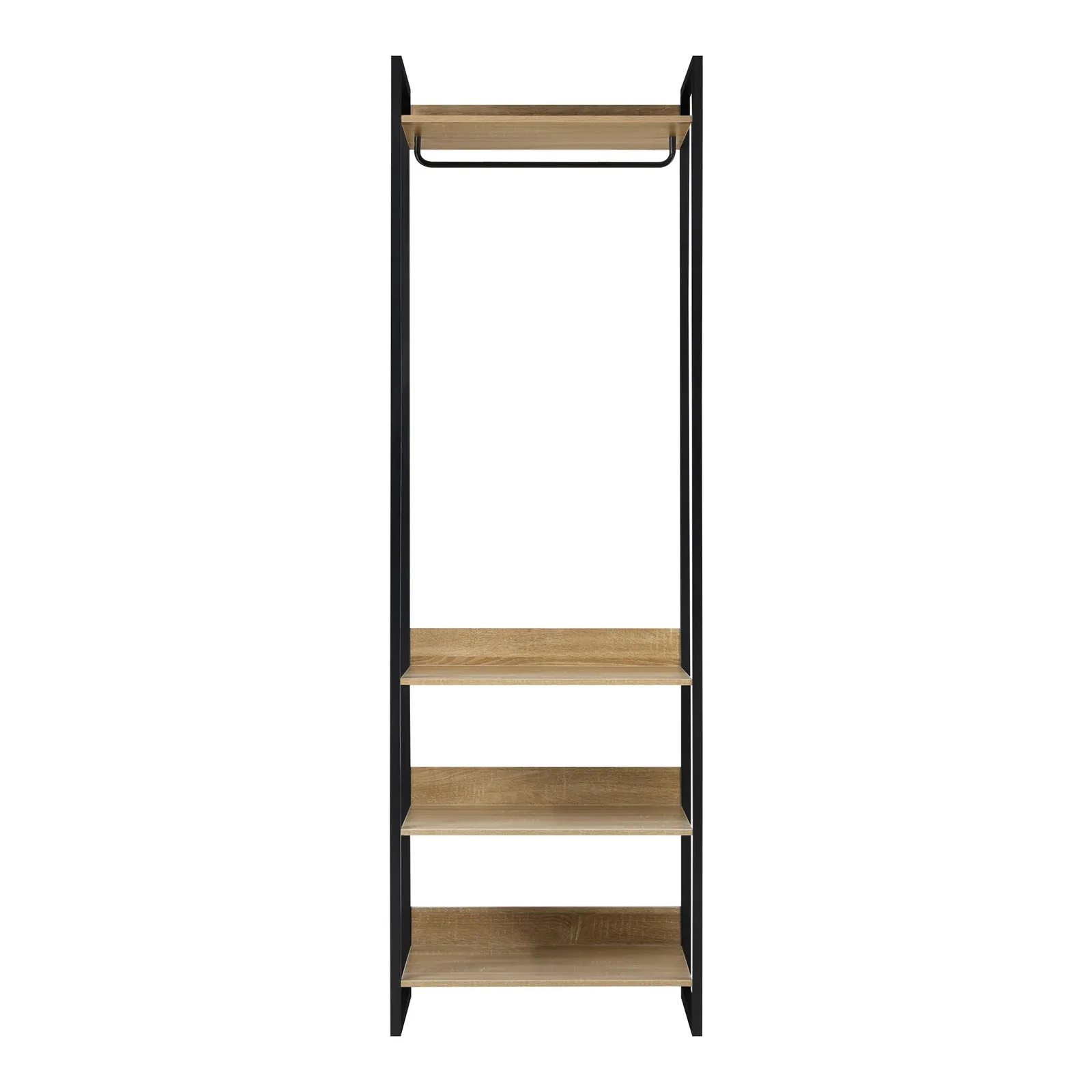 Oikiture Clothes Rack Open Wardrobe Garment Coat 4 shelves Hanging Rail Metal