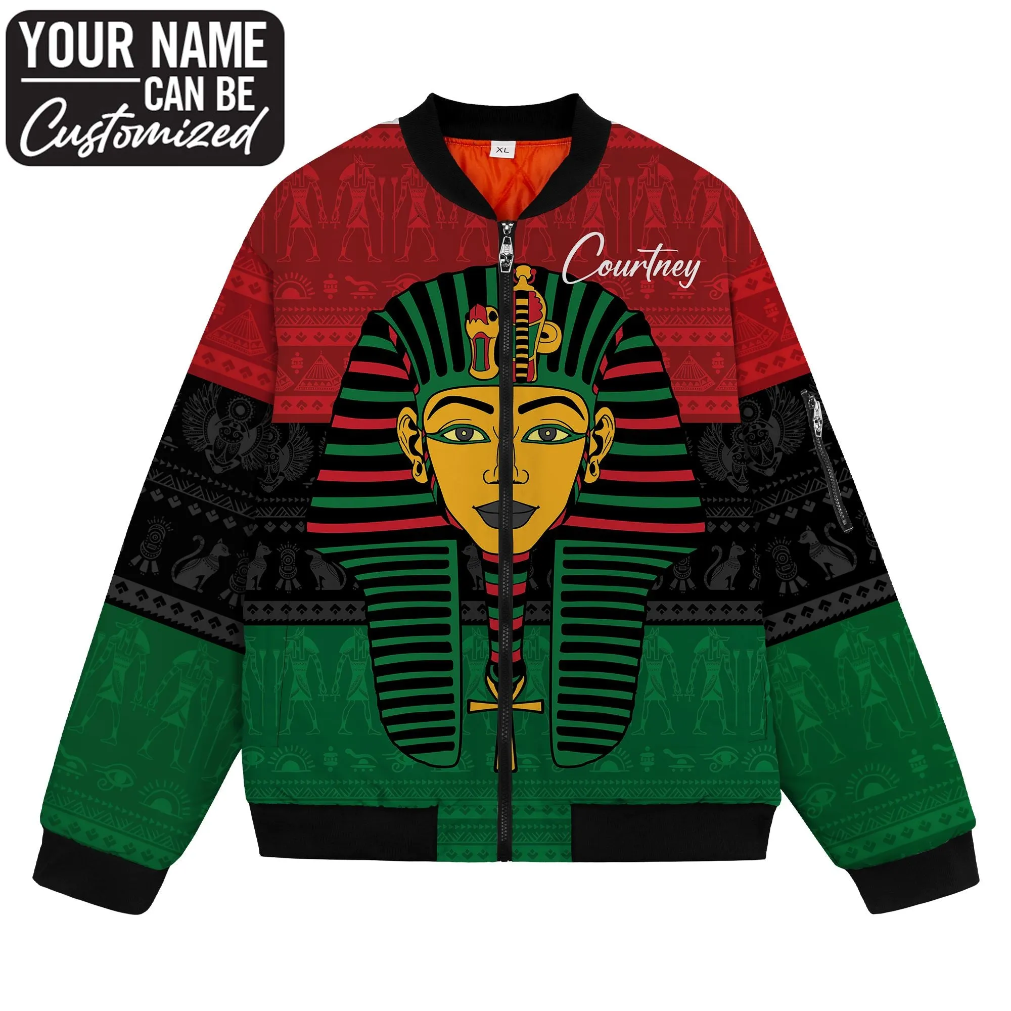 Pharaoh In Pan-African Colors Bomber Jacket