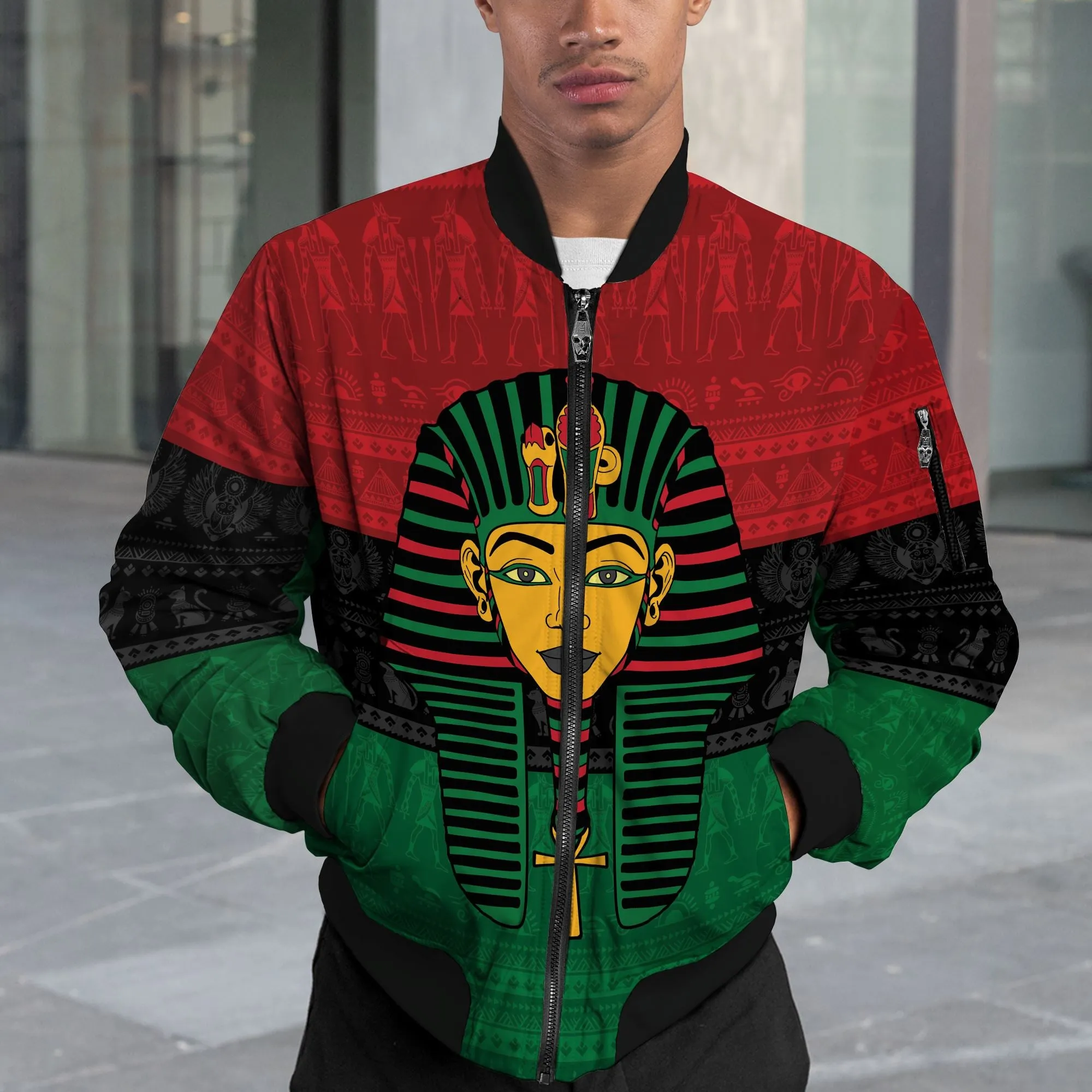 Pharaoh In Pan-African Colors Bomber Jacket