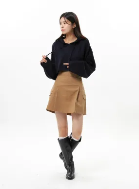 Pleated Cargo Mini Skirt OS315