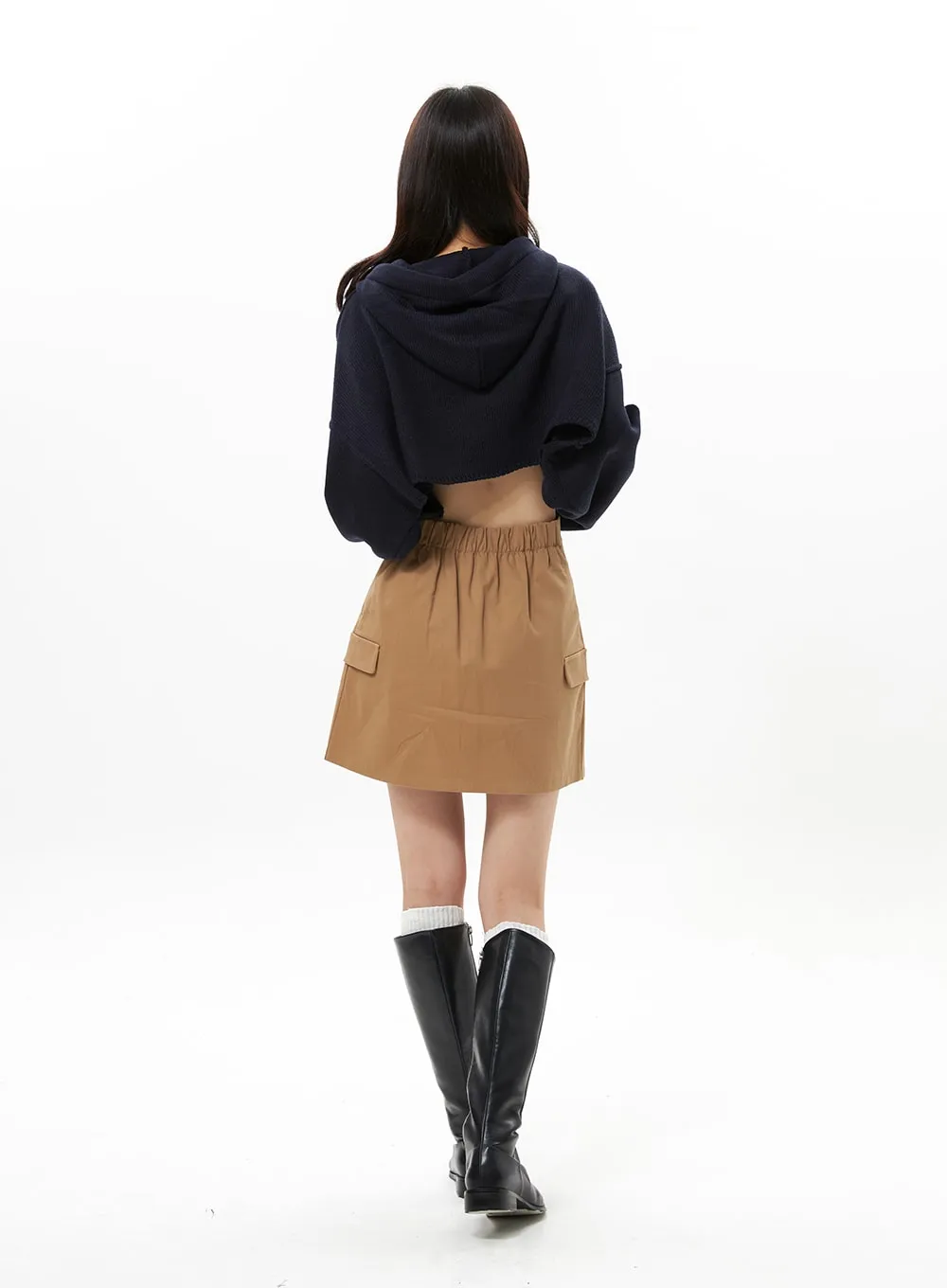 Pleated Cargo Mini Skirt OS315