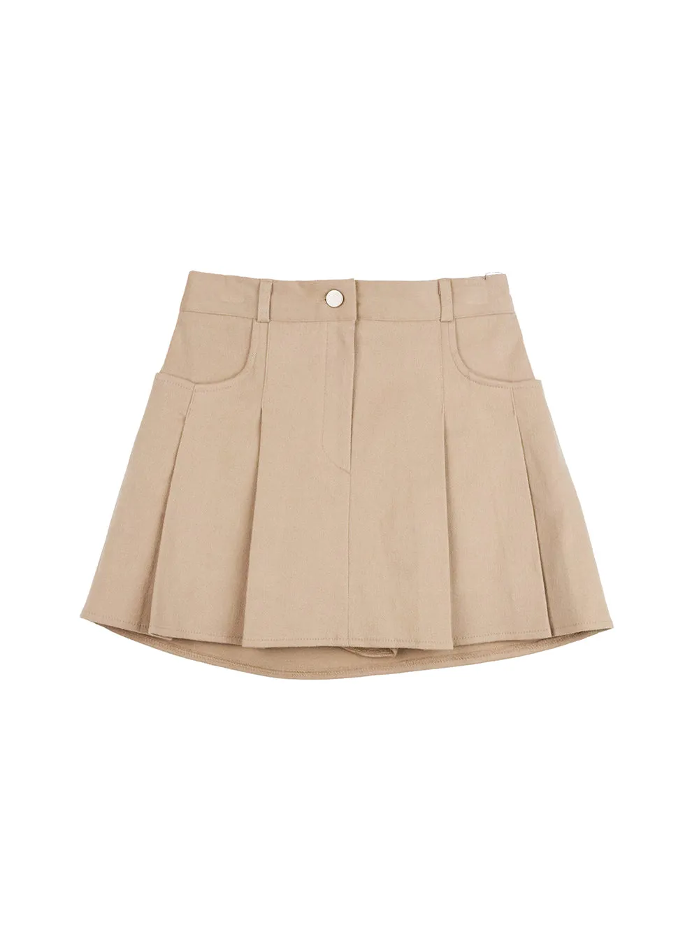 Pleated Cotton Mini Skirt CN415