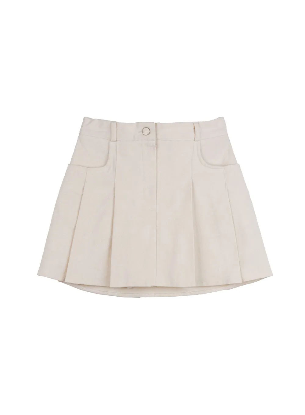 Pleated Cotton Mini Skirt CN415