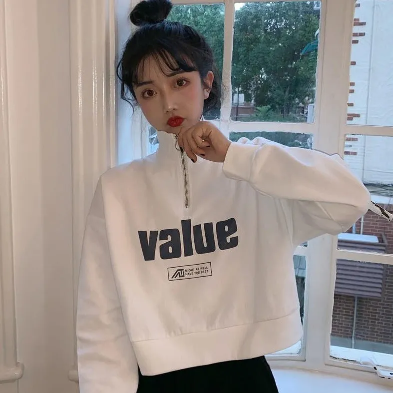 "value" Zip-Up Sweater