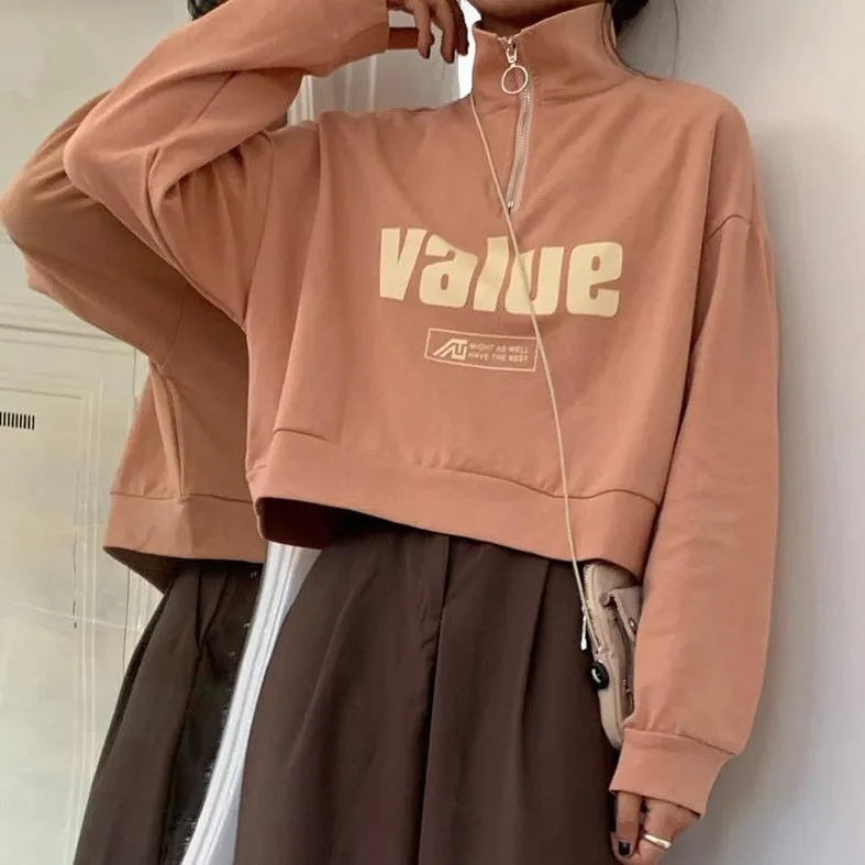 "value" Zip-Up Sweater