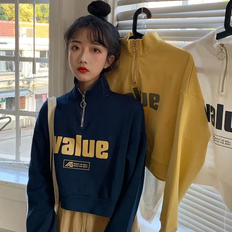 "value" Zip-Up Sweater