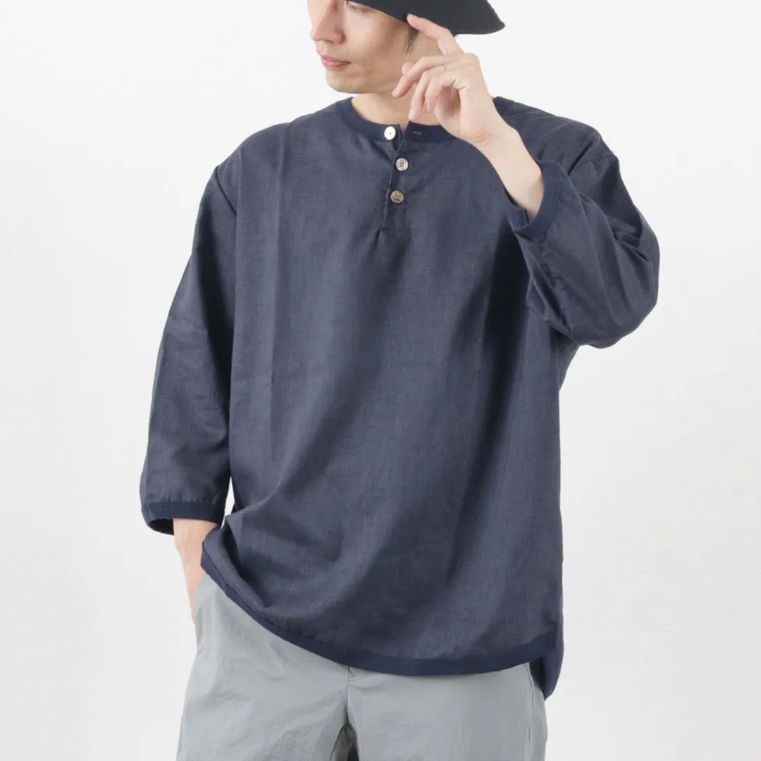 RE MADE IN TOKYO JAPAN / Linen Canvas Henry Neck T-Shirt