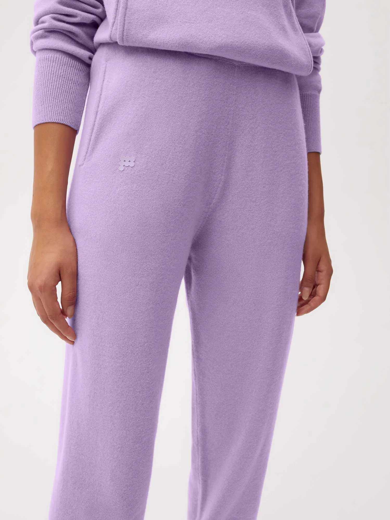 Recycled Cashmere Track Pants—orchid purple