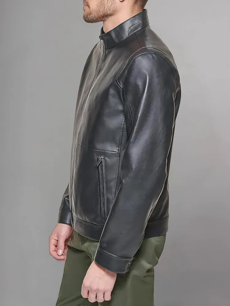 Regular Fit Real Leather Jacket for Men